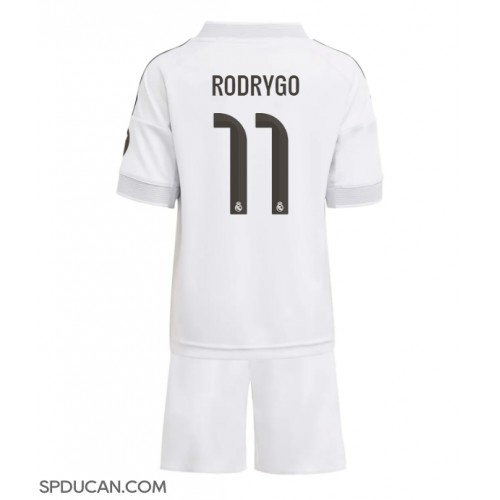Dječji Nogometni Dres Real Madrid Rodrygo Goes #11 Domaci 2025-26 Kratak Rukav (+ Kratke hlače)